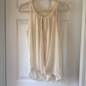 Sheer flows cami with lace detail